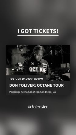 Don Toliver ticket San Diego