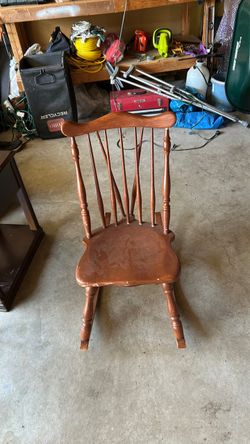 Wooden Spindle-Back Rocking Chair