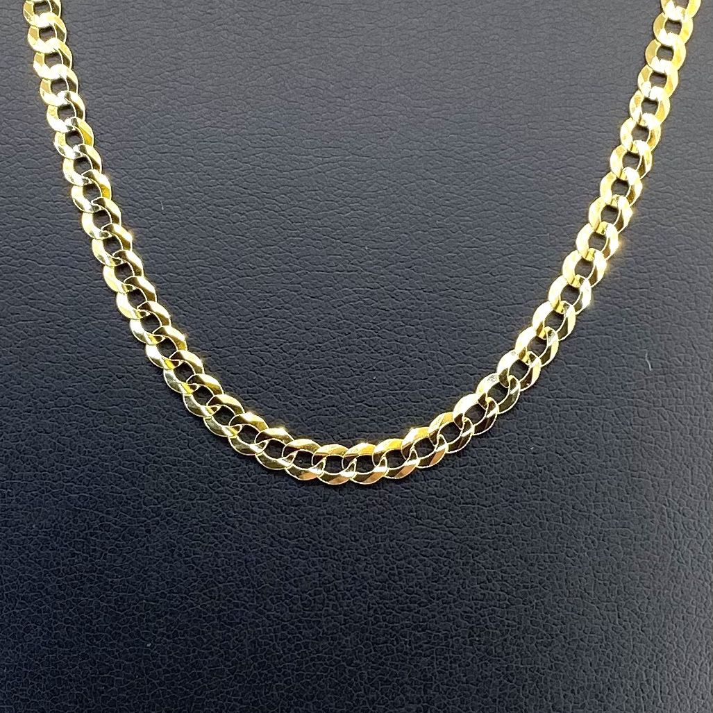 14k Gold Necklace 22”solid Bevel Cuban Curb 3.7mm 8 Grams 146631 4