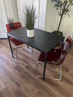 Table and two chairs