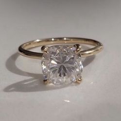 *sale* 3CT Round Cut Real Moissanite Solid Gold Engagement Ring