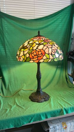 60’s Tiffany Type Stained Glass Lamp