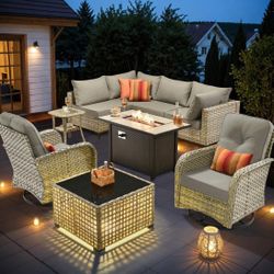 Brand New Patio Outdoor Furniture Set With Fire Pit 
