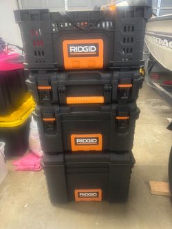 Rigid stackable modular tool box with crate
