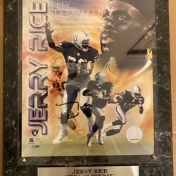 Jerry Rice  Raiders Autographed Plaque