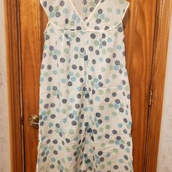 Soviet Womens Nightgowns Sleepwear Soft Pajama Dress Nightshirts 100% Cotton White polka dot Lace trim Size L New with tags Vintage 1980's

*condition