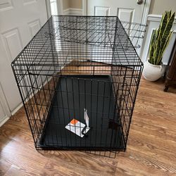 NEW 48" Foldable Metal Dog Crate w/Divider - Ideal for Large Breed Puppy or 2 Dogs
