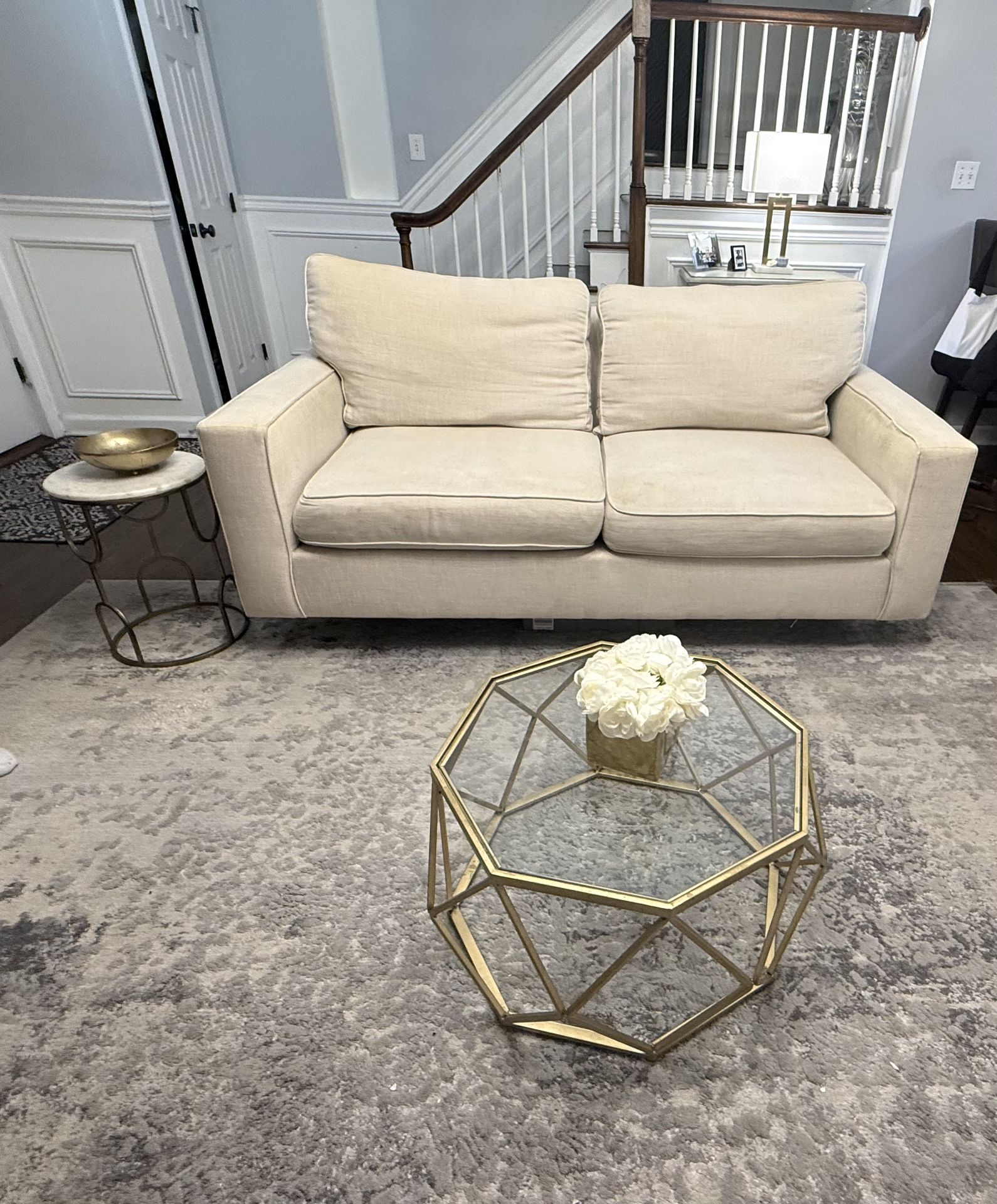 Pottery Barn Beige Sofa – Free Delivery – Must Sell Today