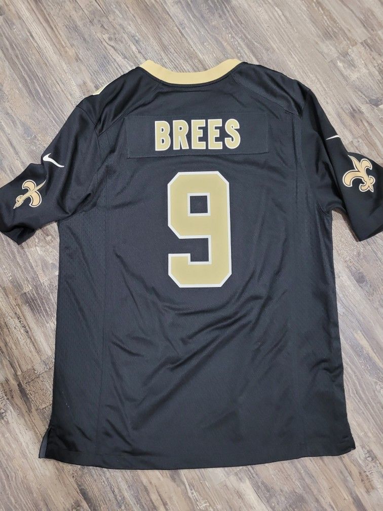Nike NFL Drew Brees Saints Jersey 9 Black Gold L.