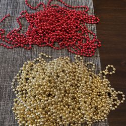 Gold And Red Christmas Bead Garland #5