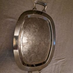 Large Antique Silver Tray