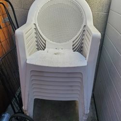 8 plastic chairs