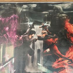 Naruto vs Sasuke 33.25in x 17.25in Frames Fight Sequence