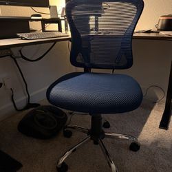 Mesh Mid-Back Chair, Navy Blue