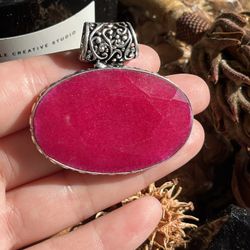 925 silver overlay Ruby Pendant 