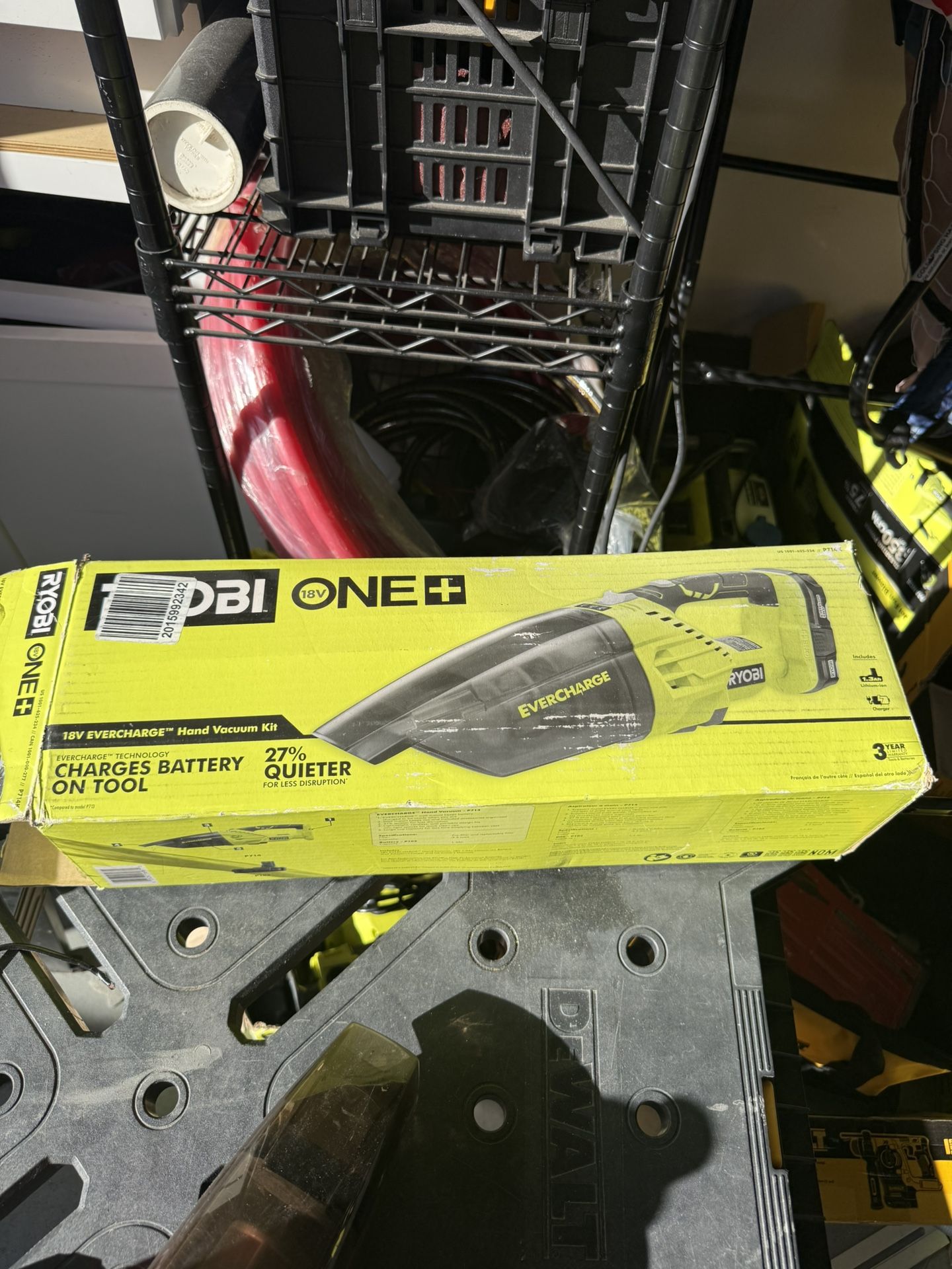 Ryobi ONE+ 18V Cordless Handheld Vacuum Kit with 1.5 Ah Battery and Charger