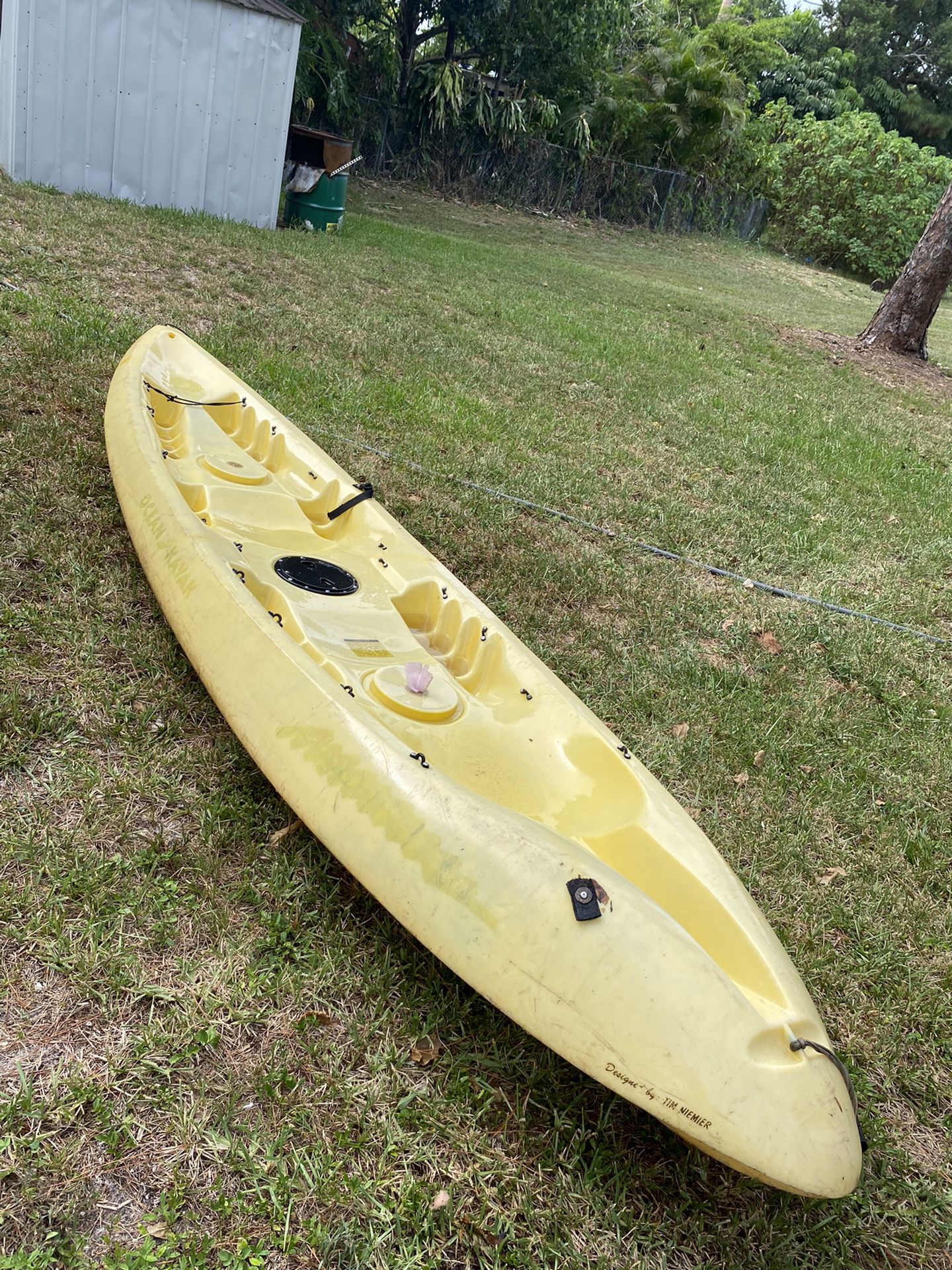 12ft yellow kayak boat