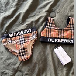 Two Piece Burberry 3Y Swim Suit 