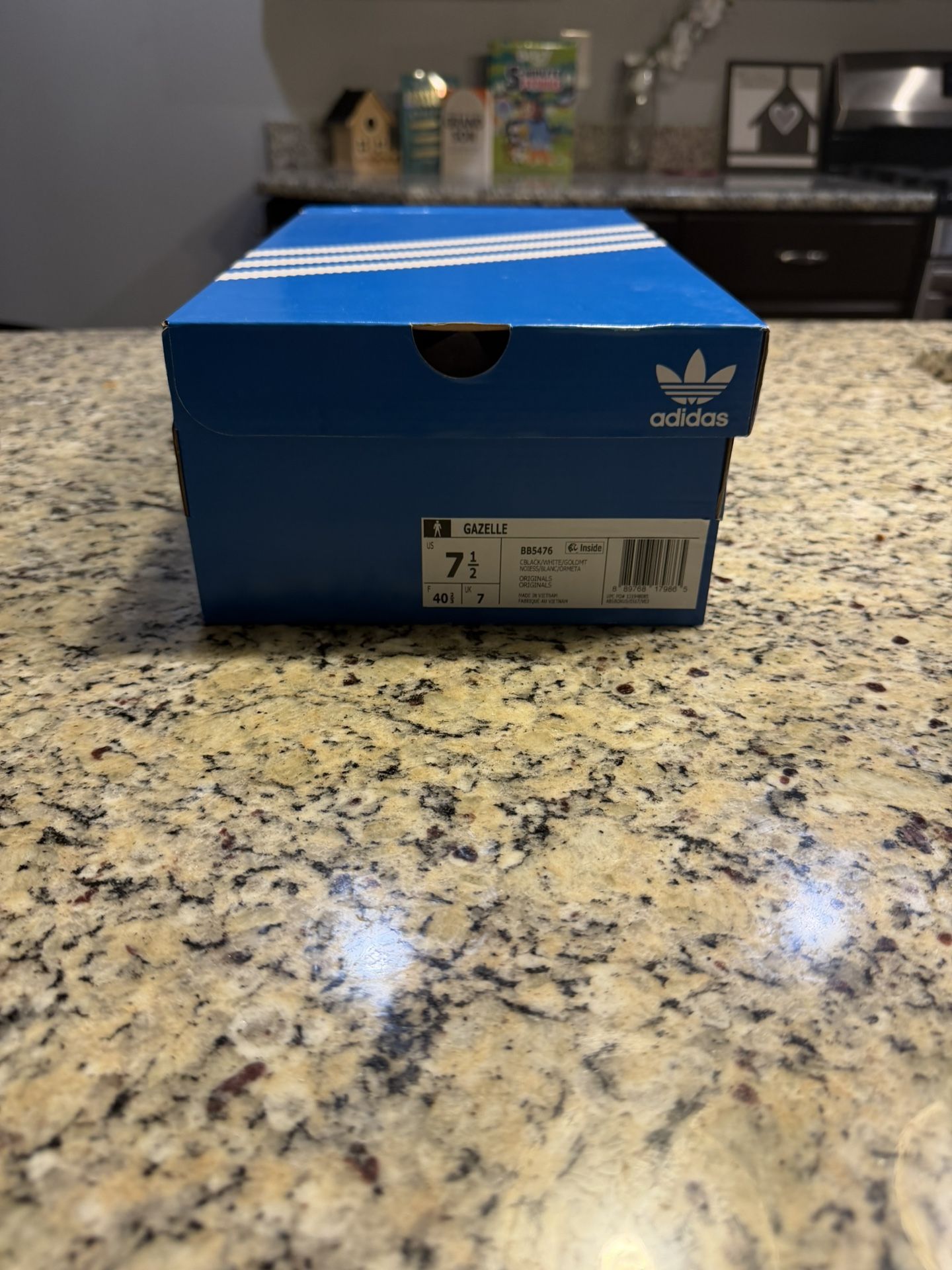 Size 7.5 Adidas Gazelle Black Cloud White SKU BB5476 Brand New