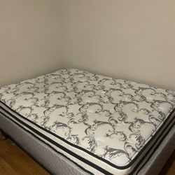 Full Size Mattress/Box Spring/ Frame With Wheels