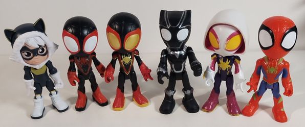 Lot of 6 Marvel Spidey and His Amazing Friends Hero  Action Figures, Super Hero Toys, Spider-Man Toys