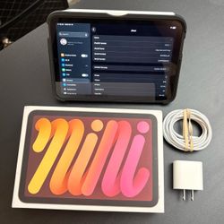 Apple iPad mini latest model A17 Pro chip with 128GB WiFi starlight color perfect condition with Zugu case/screen protector USB C cable and charger an