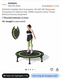 ZCMHAXJ 40" Foldable Mini Trampoline Rebounder
