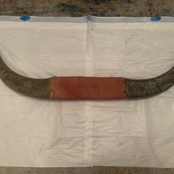 Rare Vintage water buffalo horns mount hand carved 33” Philippines