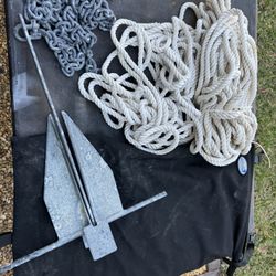 Super Hooker Galvanized Fluke Style Marine Anchor with Chain, Rope and Carry Bag 