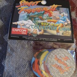 Vintage Sealed Street Fighter II 1993 Set Of 9 Pogs. Capcom. Cash Porch Pickup Redmond