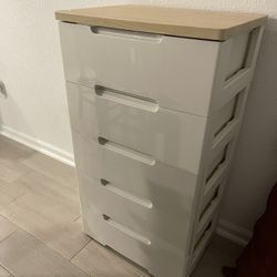 Plastic Dresser w Faux Wood top 