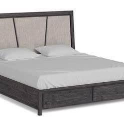 New Gray king Size Storage Bed Solid Wood Avalon Furniture