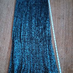 Silver Foil Very Gathered Skirt Size Large, Black Decorations On