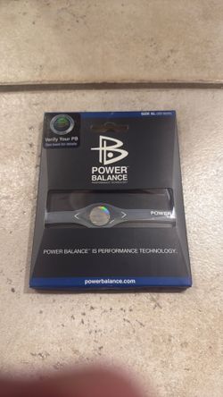 Power Balance Performance Technology Silver/Clear Hologram Wristband XL New