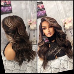 Human Hair Blended Lace Front Wig 
