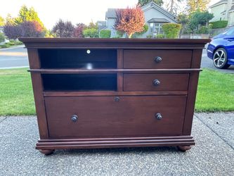 Media console with file drawer