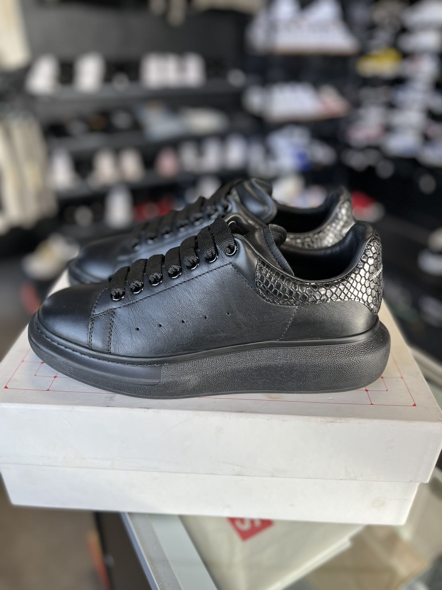 Alexander Mcqueen Black Snakeskin Sneakers Alexander McQueen