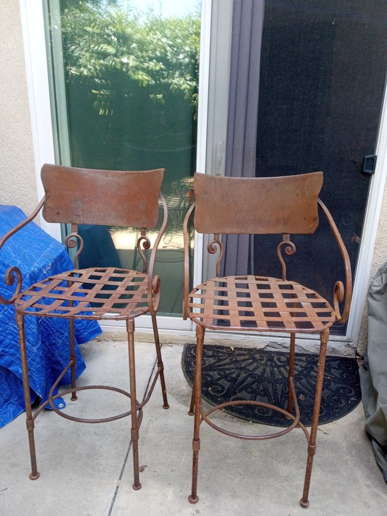 Rustic Metal Bar Stools 