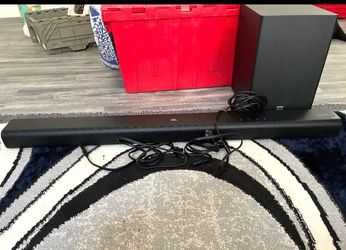 JBL soundbar and subwoofer