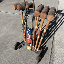 Old vintage croquet set