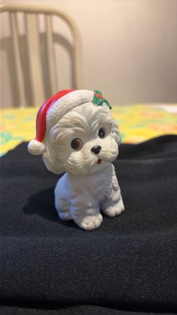 Mid Century Lefton Christmas Dog Available Read Description