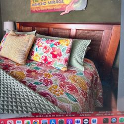 King size bed Frame With Two Matching Side Tables And Two Dressers 