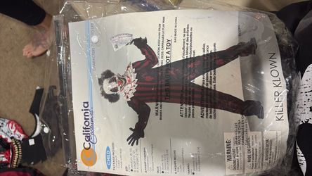 Killer clown youth costume size M