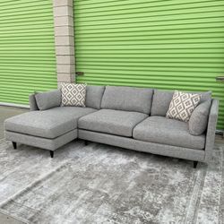 *Free Delivery* Large Oversized Gray Modern Sectional Couch Sofa