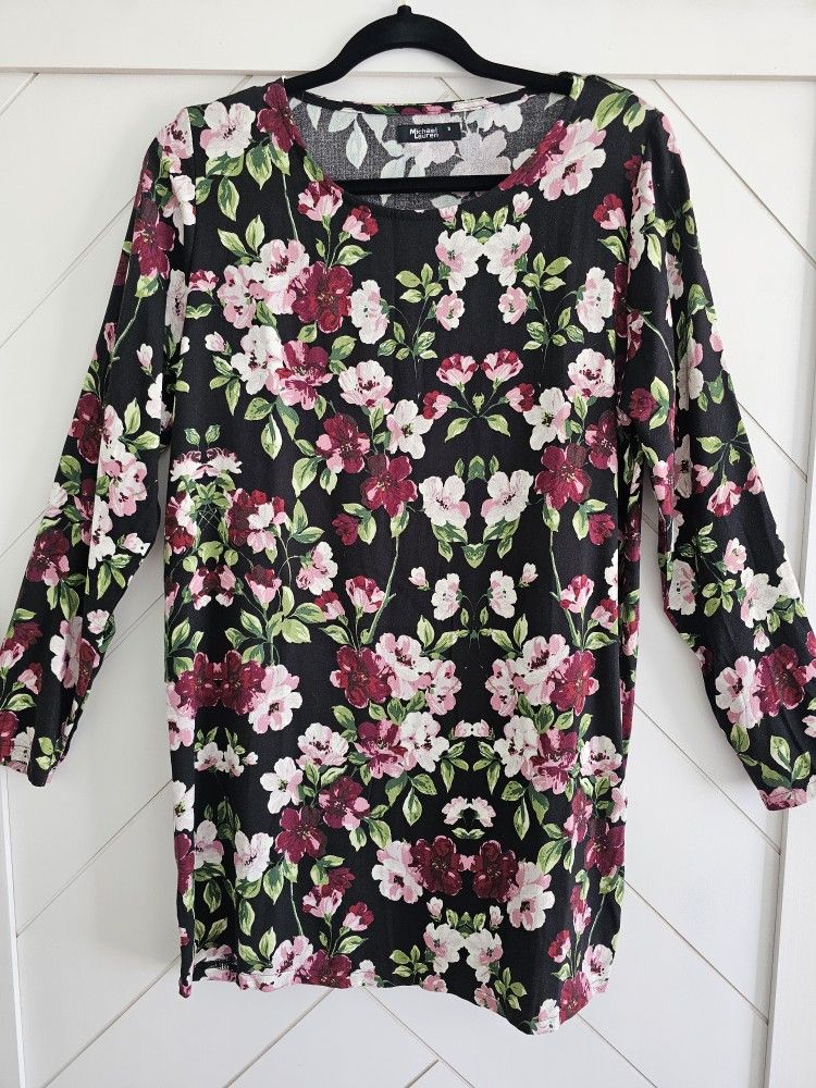 Michael Lauren Floral Long Top/Mini Dress