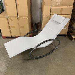 New $45 Zero Gravity Rocking Chair Outdoor Patio Lounge Chair Recline Rocker w/ Detachable Pillow 