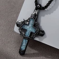 BEAUTIFUL BLUE CROSS WITH THORNS