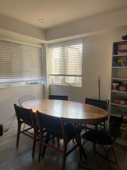 Modern Wood Dining Table + 6 Chairs