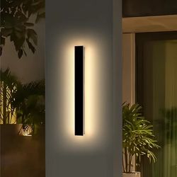 3488: Modern Outdoor Wall Light, 39inch Exterior Wall Sconces, 3000K Warm White Light, Black Minimalist Style, White Acrylic Panel, IP65 Long Garage 