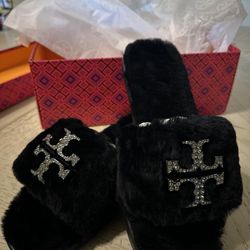 TORY BURCH JEWELED SLIDES